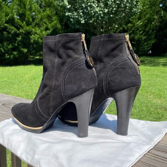 Tory Burch 7.5 Melrose Black Suede Booties - Picture 3 of 7
